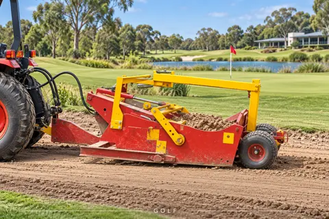 Tractor-Towed Scraper Grading a Golf Fairway — application concept