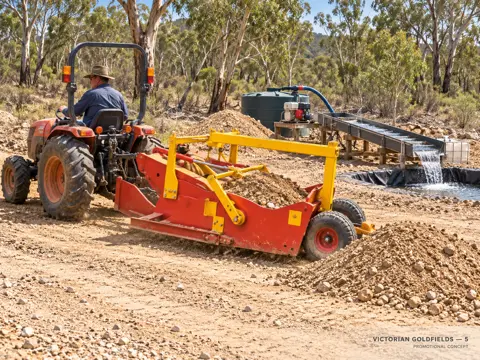Victorian Goldfields Tractor and Sluice — application concept