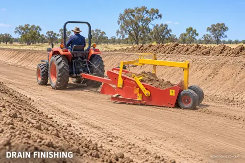 Compact Tractor Finishing a Farm Drain — application concept