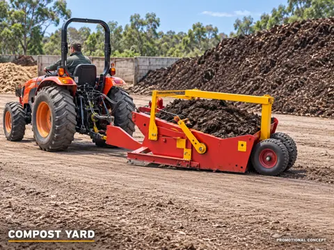 Compact Tractor Hauling Mature Compost — application concept