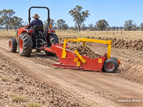 Compact Tractor Forms a Paddock Drain — application concept