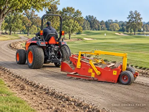 Tractor and scraper grade golf cart path — application concept